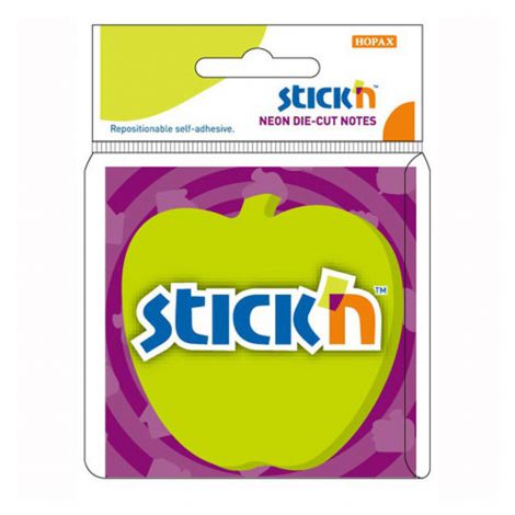 Notes samoprzylepny Stick'n Jabłko zielone neon 70x70mm, 50szt